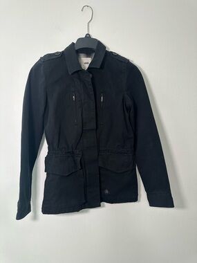 Vans Black Utility Jacket XS Military Style Zip Button Coat Women